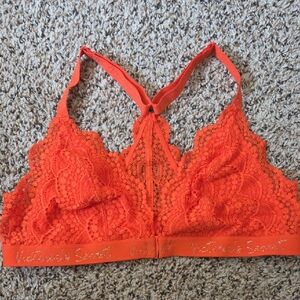 Victoria's Secret Orange Lace Longline Bralette